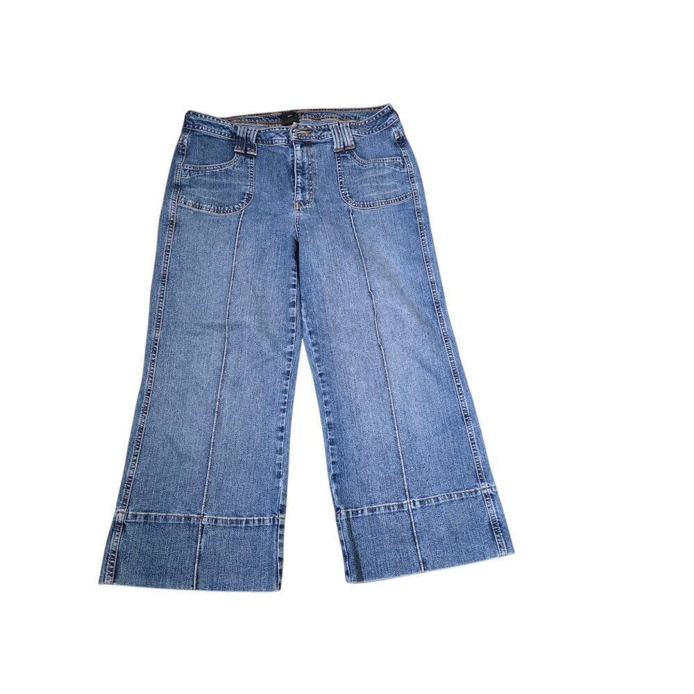 Vintage Y2K Wide Leg Denim Jeans Women Size 12 Blue